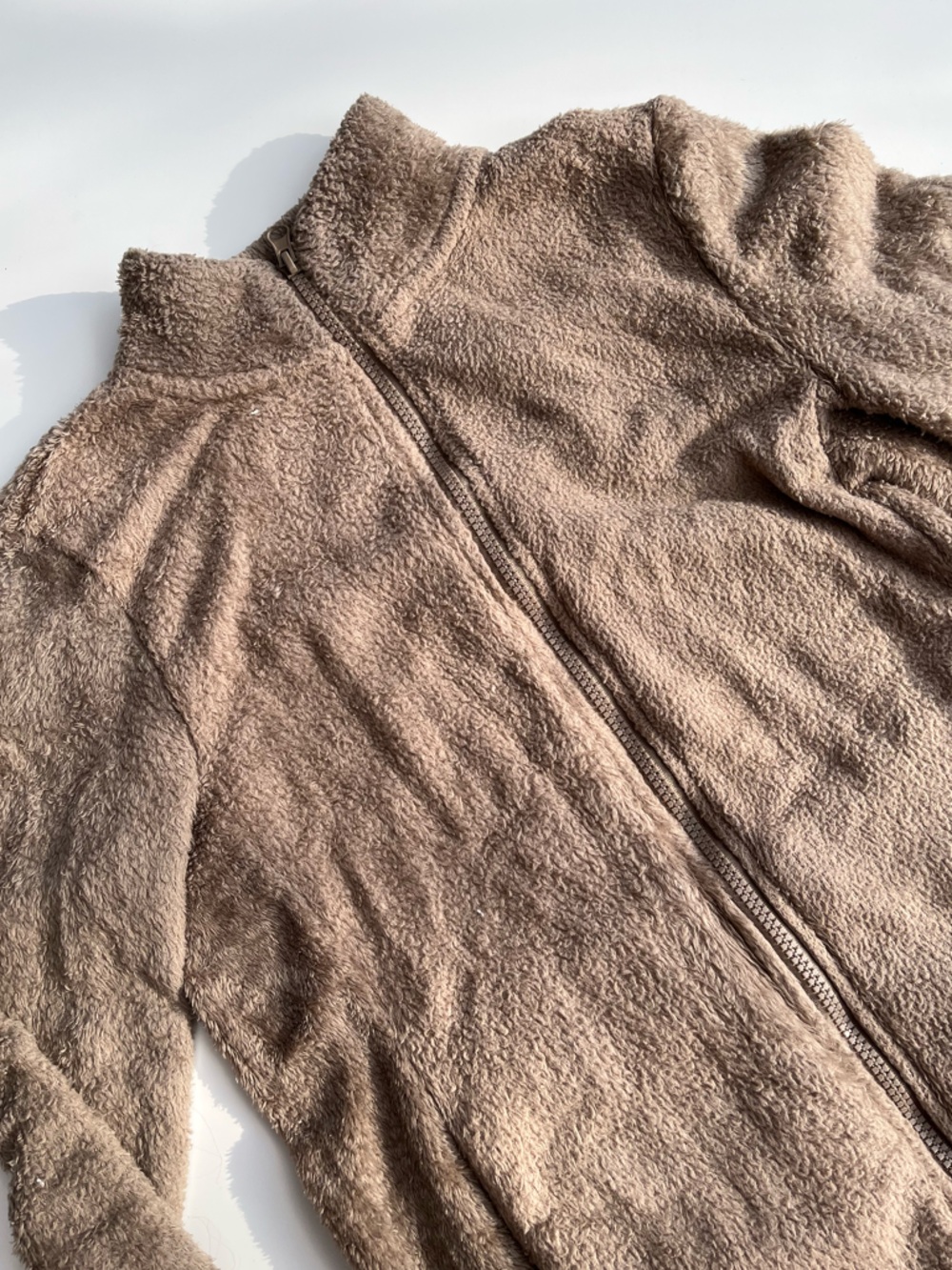 Ci Sono Taupe Teddy Jacket - Full Zip Cozy Fleece